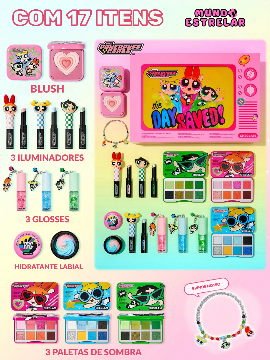 Kit de Maquiagem Completo - Meninas Super Poderosas