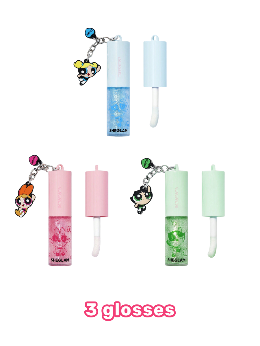 Conjunto com 3 Glosses - Meninas Super Poderosas